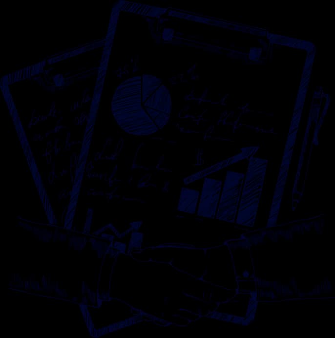 Clipboard and handshake sketch