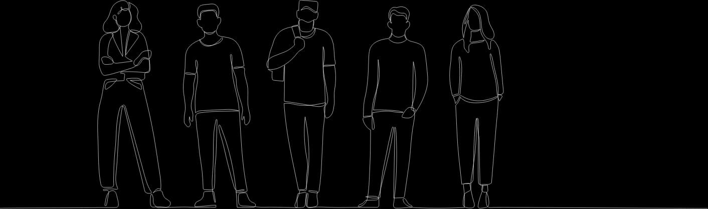 Sketch of team members standing together